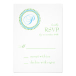 Cartes du cercle RSVP de point de monogramme de P  invitations