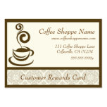Cartes perforées de magasin de café carte de visite