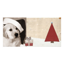 cartes photos d'animal familier de Noël de salutat Photocarte