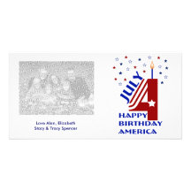 Cartes photos de l'Amérique de joyeux anniversaire Photocarte Personnalisée