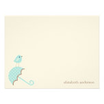 Cartes plates de Merci de baby shower d'oiseau et  Faire-part