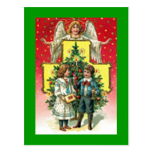 Cartes postales colorées vintages de Noël