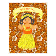 Cartes postales hawaïennes de Merci de ~ de partie