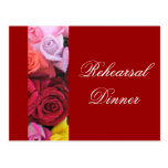 Cartes postales roses de mariage de dîner rouge de