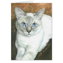 Cartes pour notes de chat siamois