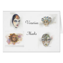 Cartes pour notes vénitiens de masques par Mary Du