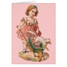CARTES POUR NOTES VICTORIENS D'ÈRE - PETITE FILLE 