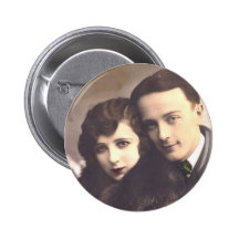 Cartes romantiques antiques vintages et cadeaux de badges