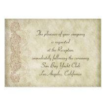 Cartes vintages de réception de mariage damassé carte de visite