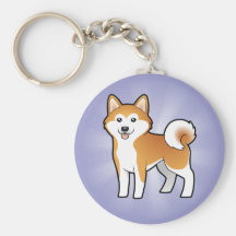 Cartoon Akita Inu/Shiba Inu Sleutel Hanger