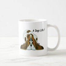Cartoon Basset Hound, een Hondeleven Mok