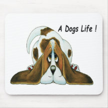 Cartoon Basset Hound, een Hondeleven Muis Matten