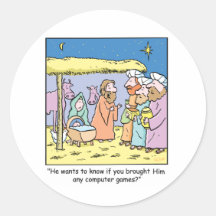 Cartoon Drie van Kerstmis de Wijze Spelen van de C Sticker