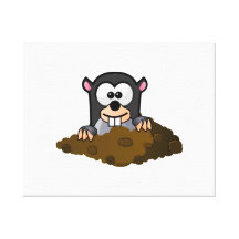Cartoon Groundhog Stretched Canvas Afdrukken
