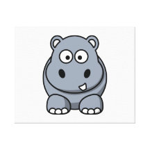 Cartoon Hippo Canvas Prints