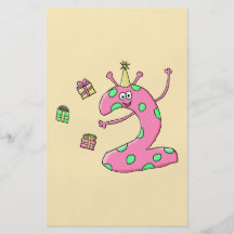 Cartoon van de Verjaardag van meisjes de 2de in Ro Gepersonaliseerde Folder