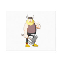 Cartoon Viking Stretched Canvas Prints