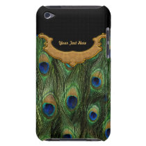 Cas-Compagnon de contact d'iPod de plume de paon
