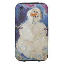Cas de l'iPhone 3 de bonhomme de neige d'hiver Étuis iPhone 3 Tough
