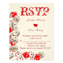 Casino Las Vegas épousant RSVP Invitation Personnalisée
