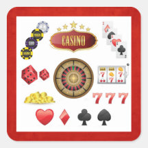 Casino Vierkante Stickers