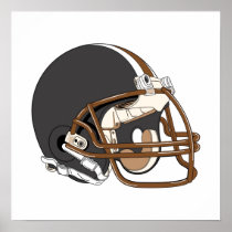 Casque de football de Brown Poster