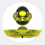 Casque et Jumpwings de Bubblehead Autocollant Rond
