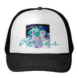 Casquette au néon bleu de roses