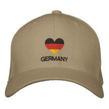 Casquette brodé de "drapeau de coeur" de l'Allemag Casquette De Baseball