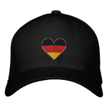 Casquette brodé de "drapeau de coeur" de l'Allemag Casquette De Baseball