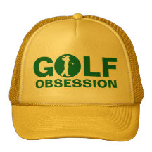 Casquette de jaune de vert d'obsession de golf