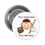 Casquette rouge de base-ball de garçon de personna badge