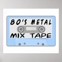 cassette de bande de mélange en métal 80s posters
