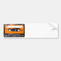 Cassette orange des années 80 d'étiquette autocollants pour voiture