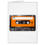 Cassette orange des années 80 d'étiquette cartes de vœux
