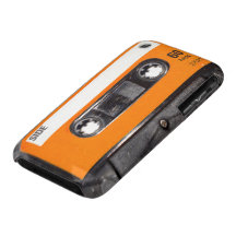 Cassette orange des années 80 d'étiquette coque iPhone 3 Case-Mate