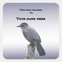 Catbird Bookplate Vierkante Stickers