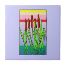 Cattails Carreau En Céramique