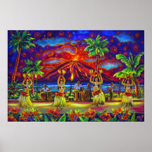CBjork, affiche énorme de Luau de danse polynésien