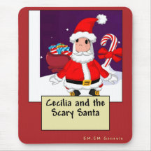 Cecilia et Père Noël effrayant Tapis De Souris