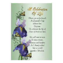 Célébration d'iris et de papillon d'invitation de 