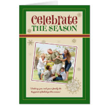 Célébrez la carte de vacances de famille de saison