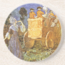 Cendrillon vintage, marraine gâteau, entraîneur d' dessous de verres