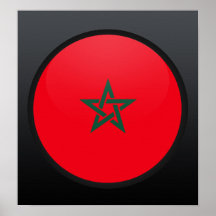 Cercle de drapeau de qualité du Maroc Posters