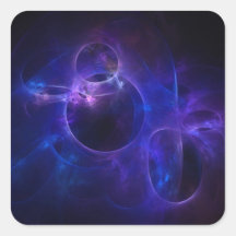 Cercles bleus et pourpres autocollant carré