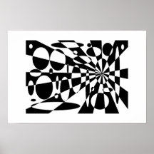 Cercles noirs et blancs poster