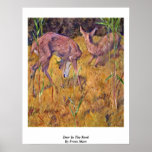 Cerfs communs dans le roseau par Franz Marc Poster