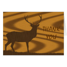 Cerfs communs en bois de noix, note de MERCI Carte