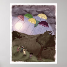 Cerfs-volants de pluie affiche