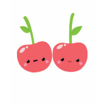 Cerises mignonnes juteuses de Kawaii T-shirts